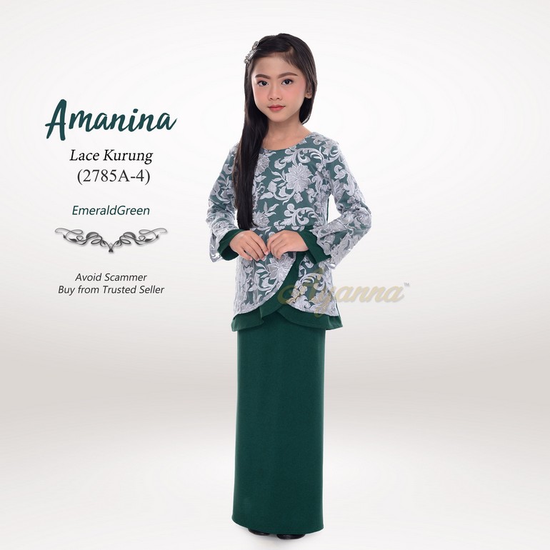 Amanina Lace Kurung 2785A-4 (EmeraldGreen)