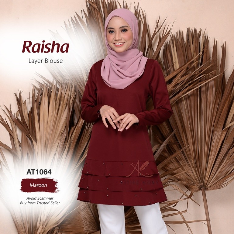 Raisha Layer Blouse AT1064 (Maroon)