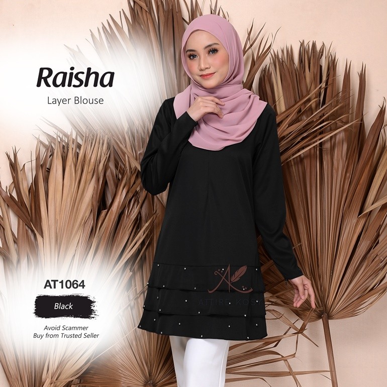 Raisha Layer Blouse AT1064 (Black)