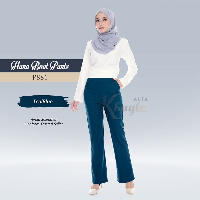 Hana Boot Pants P881 (TealBlue)