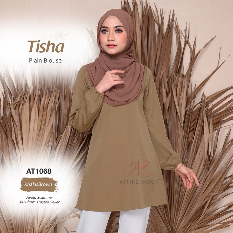 Tisha Plain Blouse AT1068 (KhakisBrown)