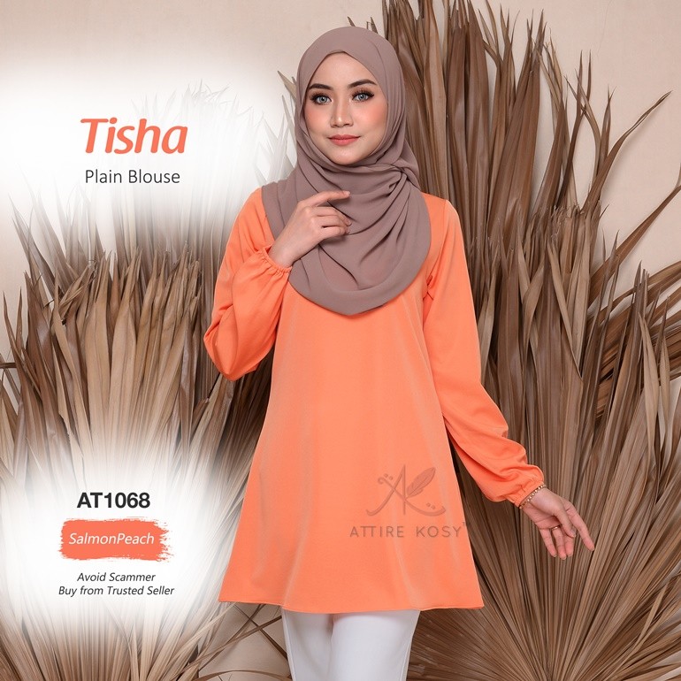 Tisha Plain Blouse AT1068 (SalmonPeach)