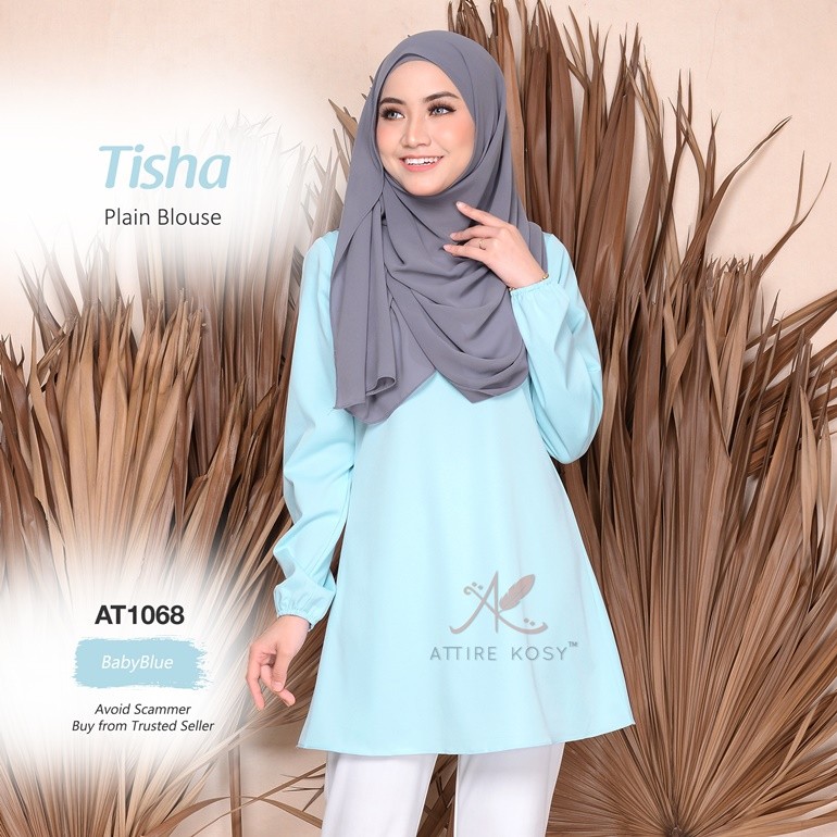 Tisha Plain Blouse AT1068 (BabyBlue)