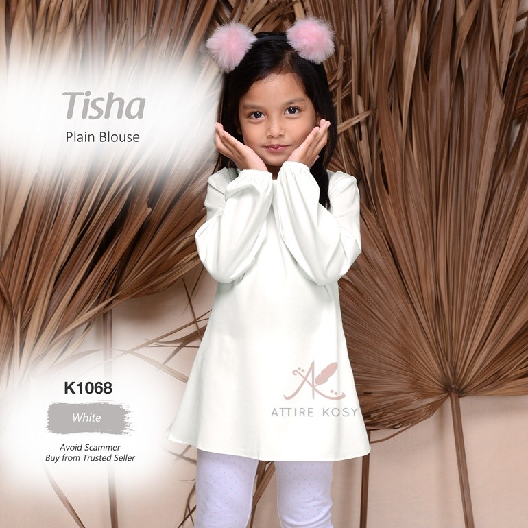 Tisha Plain Blouse K1068 (White)