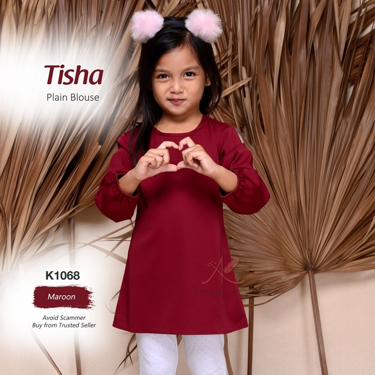 Tisha Plain Blouse K1068 (Maroon)