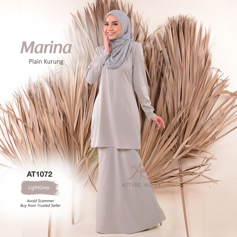 Marina Plain Kurung AT1072 (LightGrey)