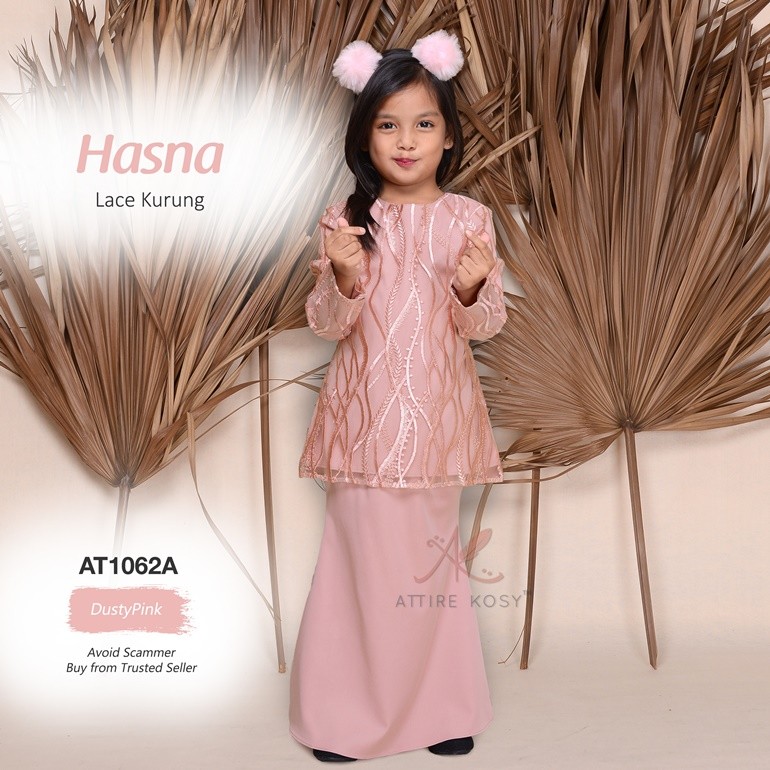 Hasna Lace Kurung AT1062A (DustyPink)