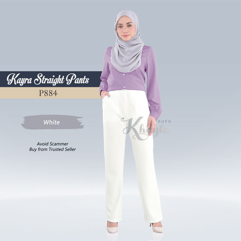 Kayra Straight Pants  P884 (White)