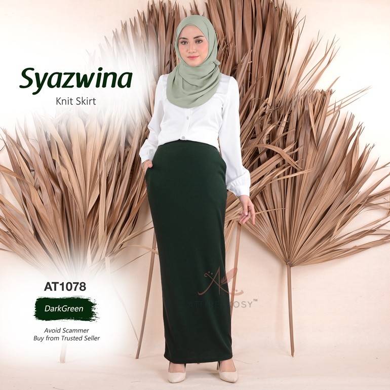 Syazwina Knit Skirt AT1078 (DarkGreen)