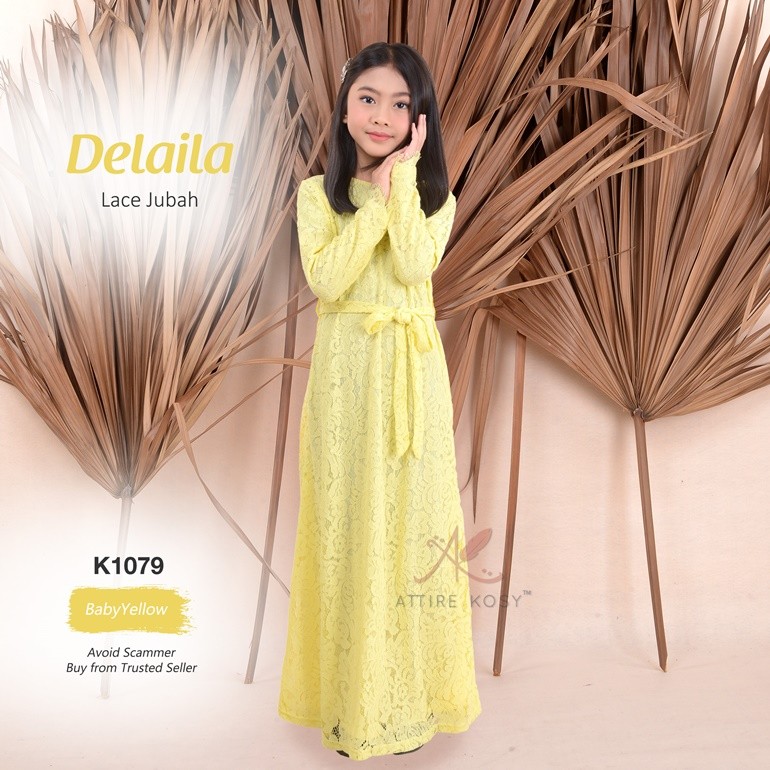 Delaila Lace Jubah K1079 (BabyYellow)