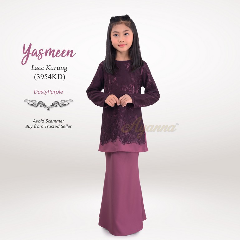 Yasmeen Lace Kurung 3954KD (DustyPurple)