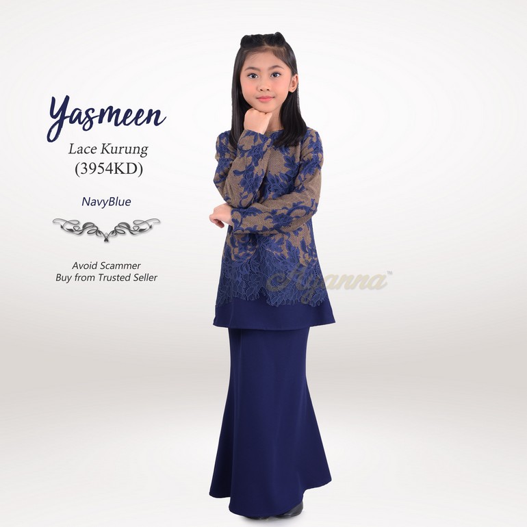 Yasmeen Lace Kurung 3954KD (NavyBlue)