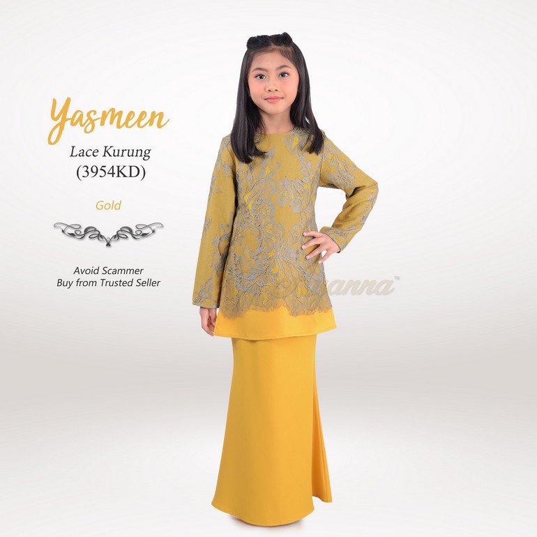 Yasmeen Lace Kurung 3954KD (Gold)