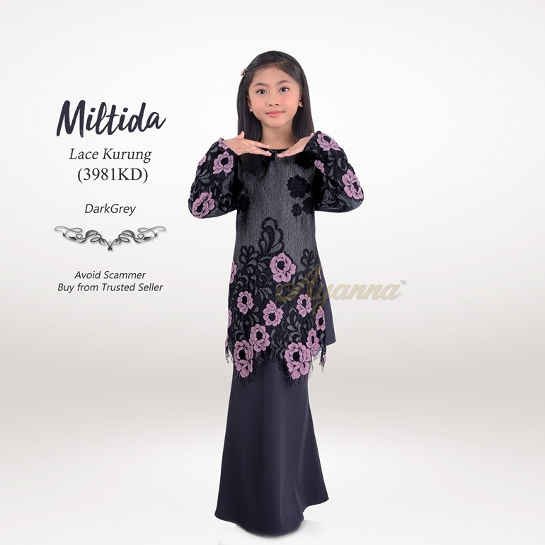 Miltida Lace Kurung 3981KD (DarkGrey)