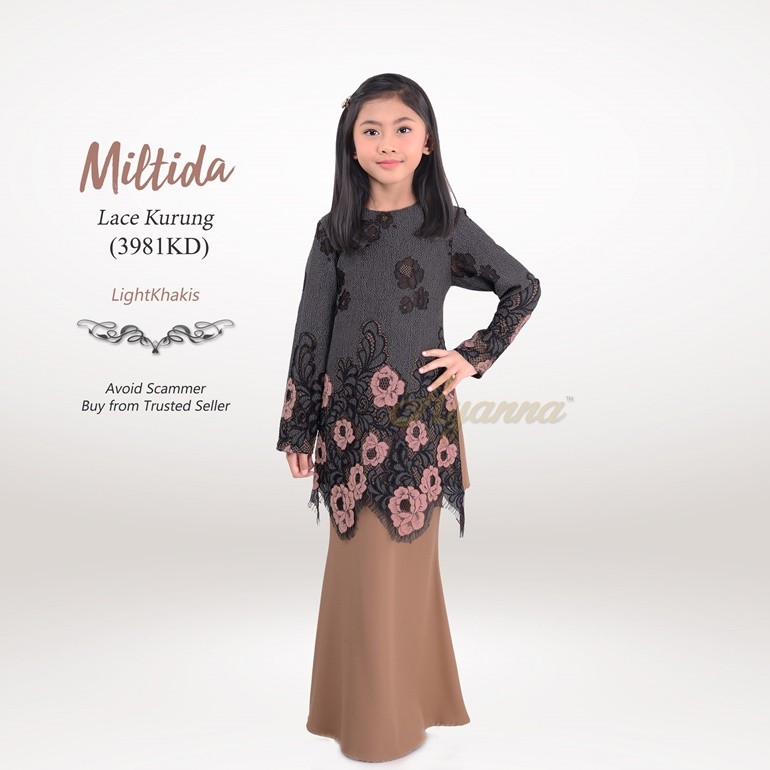Miltida Lace Kurung 3981KD (LightKhakis)