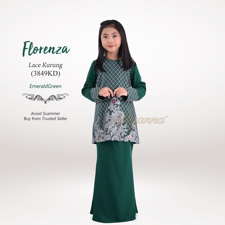 Florenza  Lace Kurung 3849KD (EmeraldGreen)