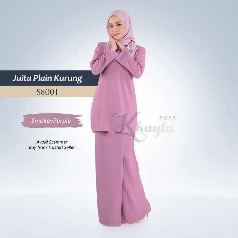 Juita Plain Kurung S8001 (SmokeyPurple)