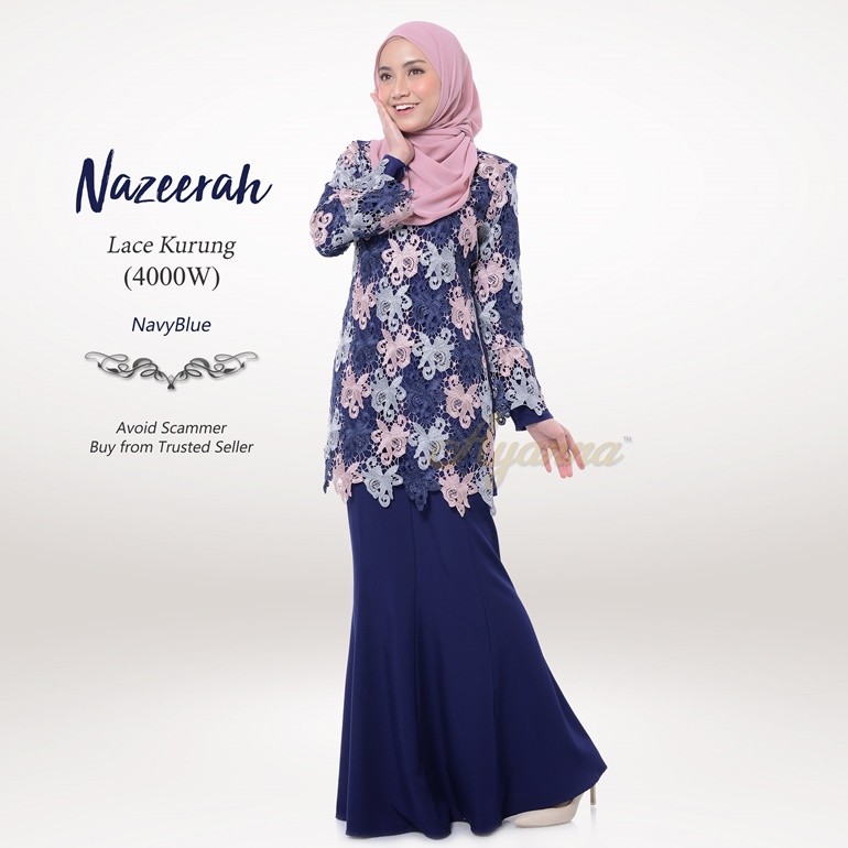 Nazeerah Lace Kurung 4000W (NavyBlue)