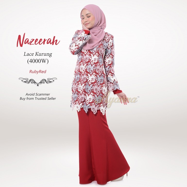 Nazeerah Lace Kurung 4000W (RubyRed)