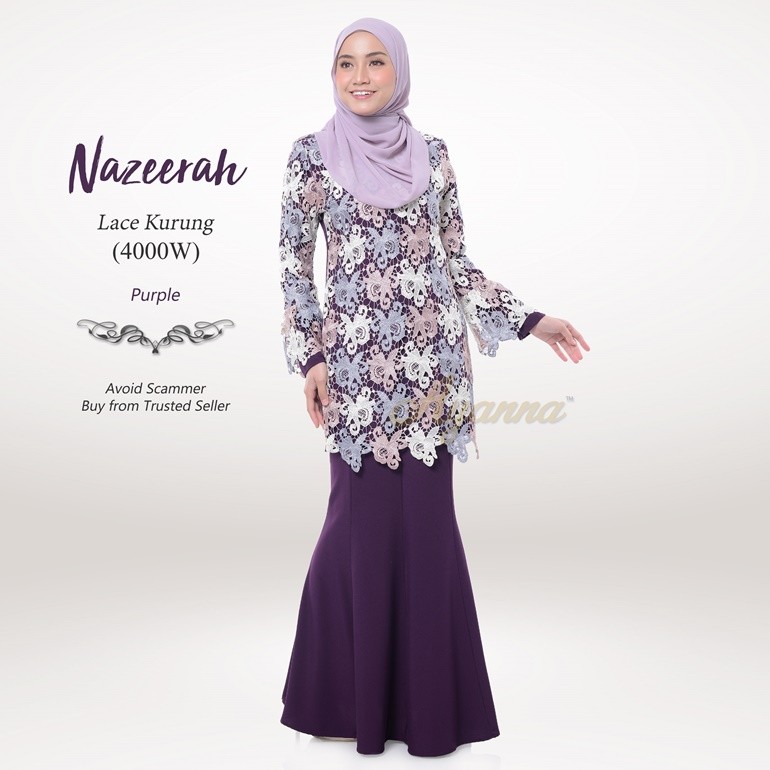 Nazeerah Lace Kurung 4000W (Purple)