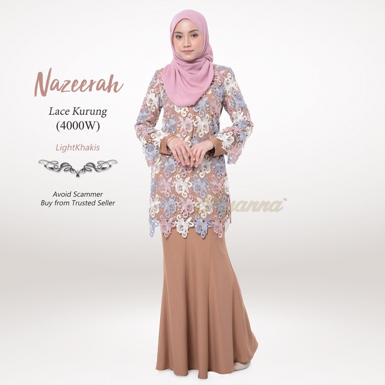 Nazeerah Lace Kurung 4000W (LightKhakis)