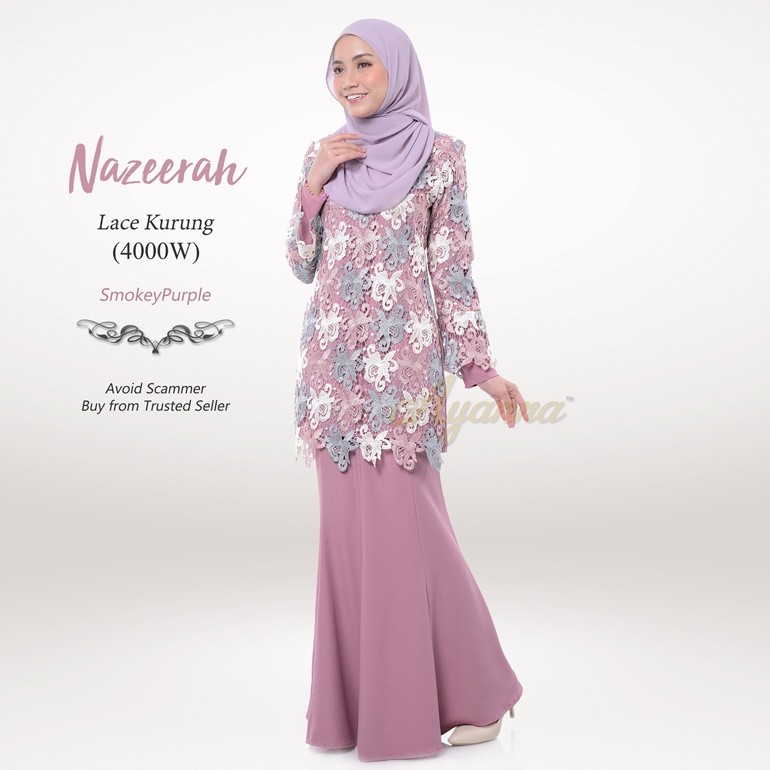 Nazeerah Lace Kurung 4000W (SmokeyPurple)