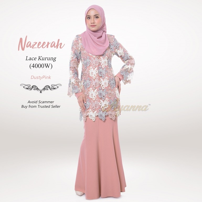 Nazeerah Lace Kurung 4000W (DustyPink)