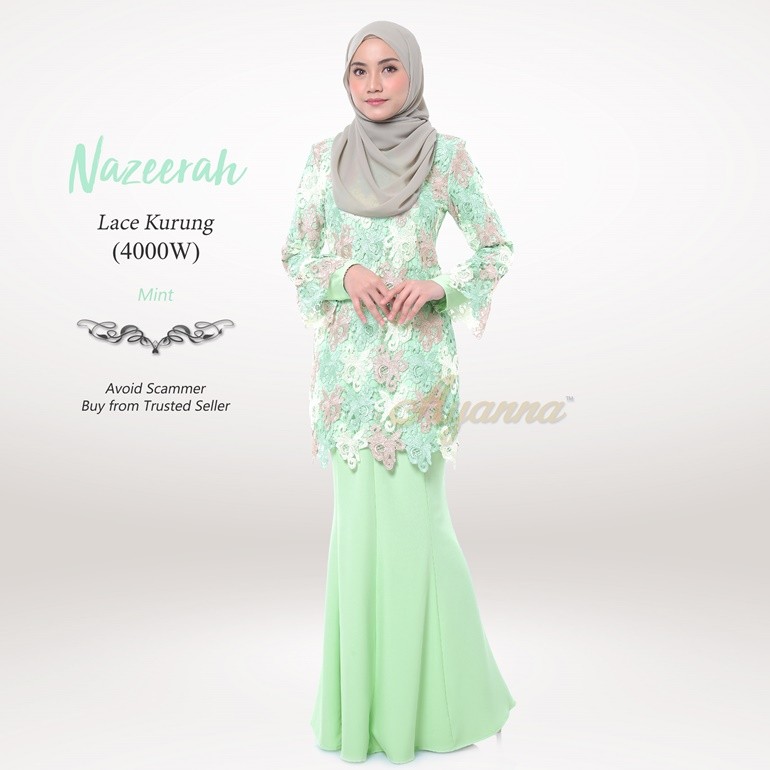 Nazeerah Lace Kurung 4000W (Mint)