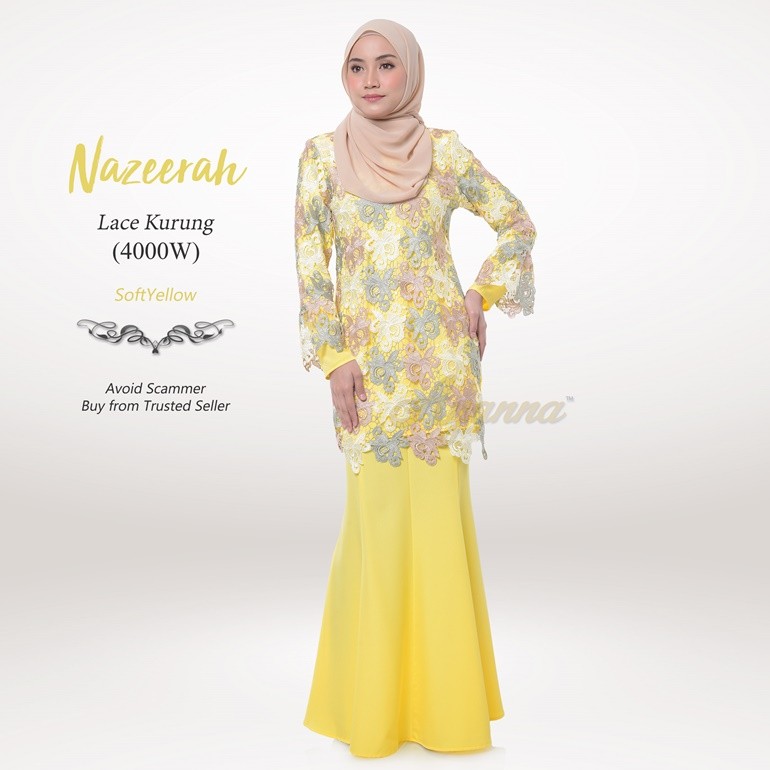 Nazeerah Lace Kurung 4000W (SoftYellow)