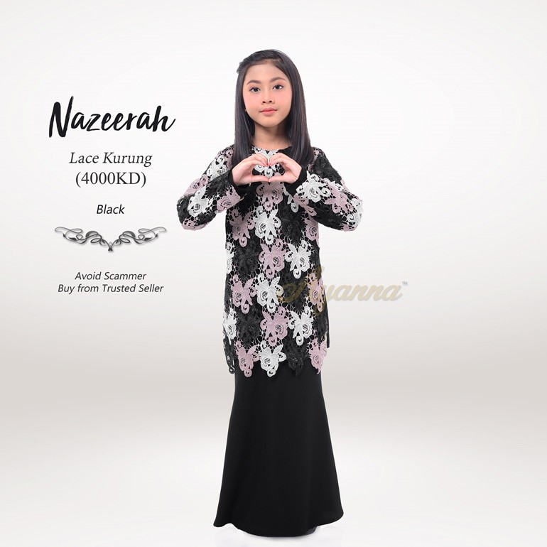 Nazeerah Lace Kurung 4000KD (Black)
