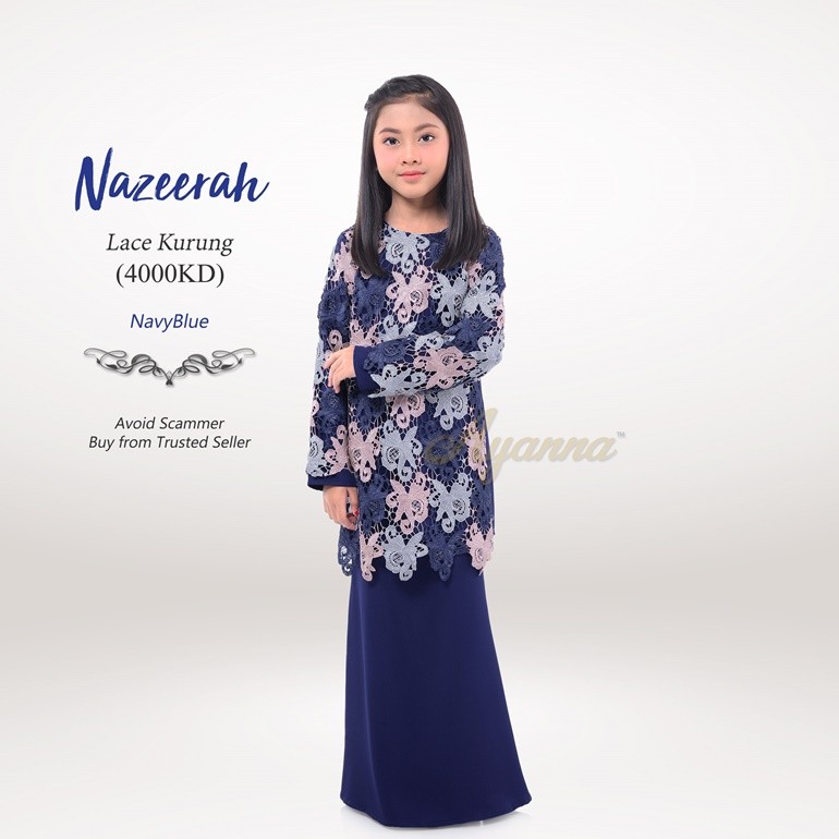 Nazeerah Lace Kurung 4000KD (NavyBlue)