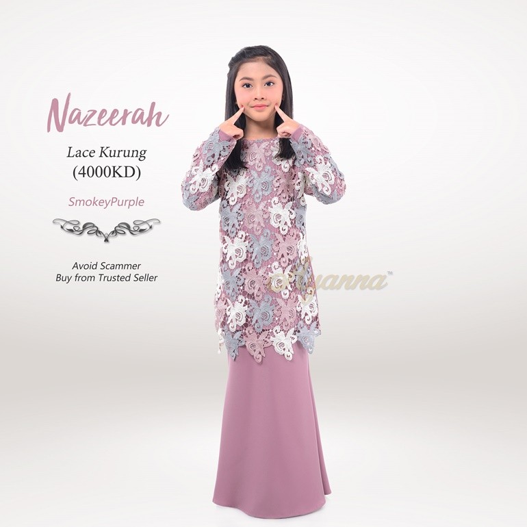 Nazeerah Lace Kurung 4000KD (SmokeyPurple)