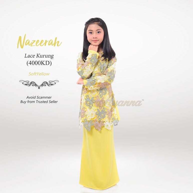 Nazeerah Lace Kurung 4000KD (SoftYellow)