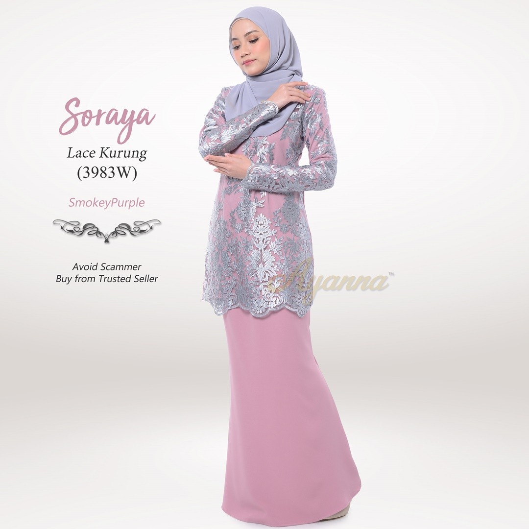 Soraya Lace Kurung 3983W (SmokeyPurple)