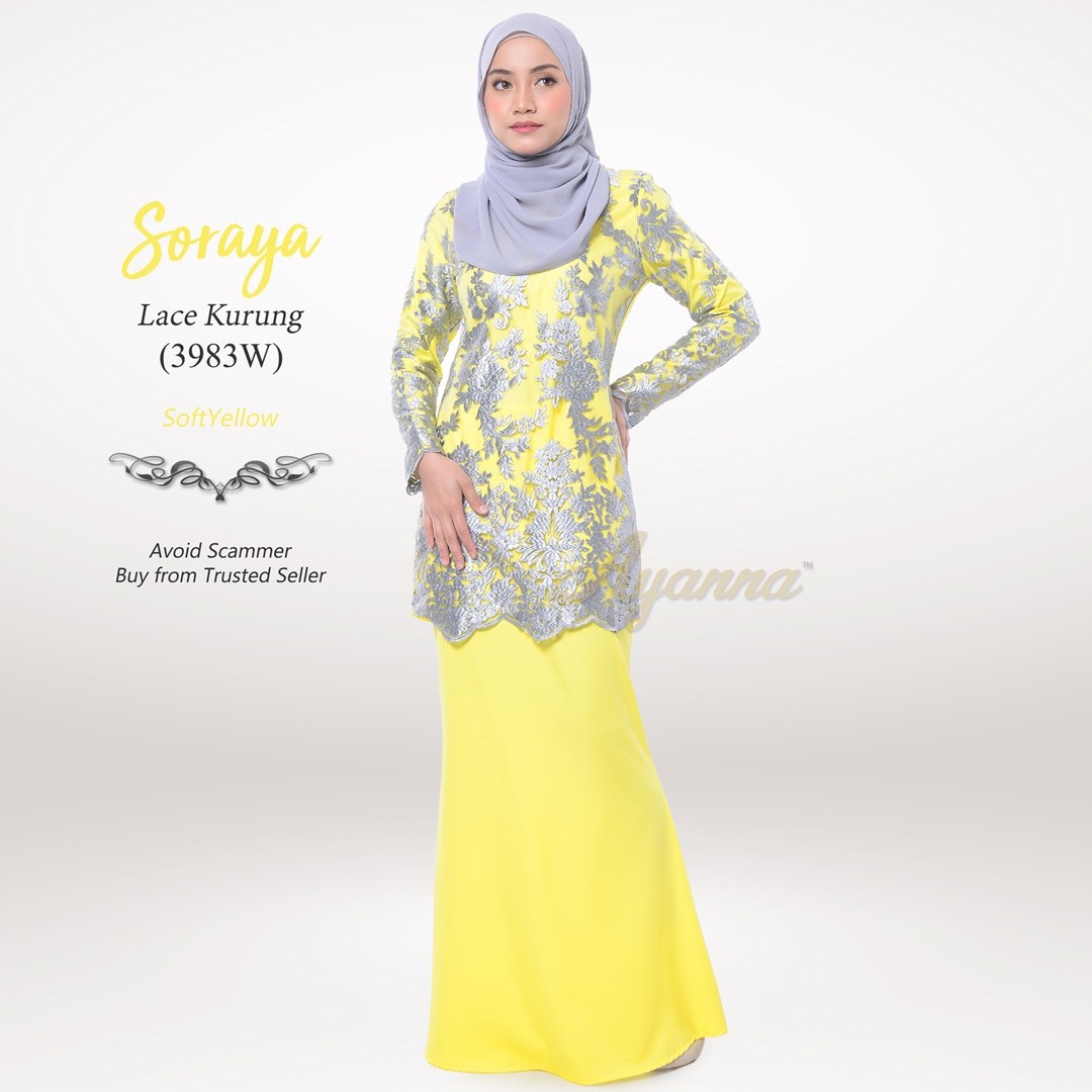 Soraya Lace Kurung 3983W (SoftYellow)