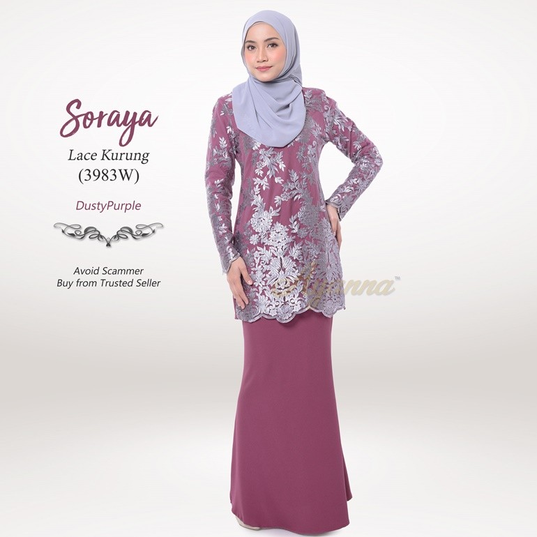 Soraya Lace Kurung 3983W (DustyPurple)