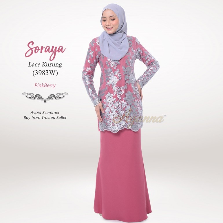Soraya Lace Kurung 3983W (PinkBerry)