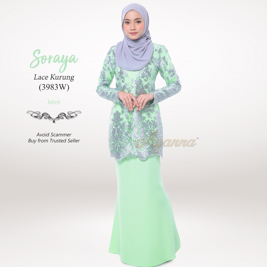 Soraya Lace Kurung 3983W (Mint)