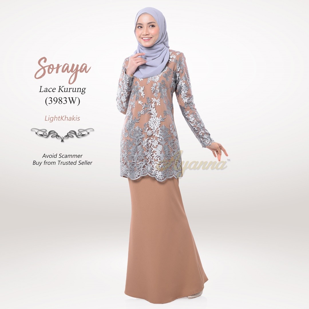 Soraya Lace Kurung 3983W (LightKhakis)