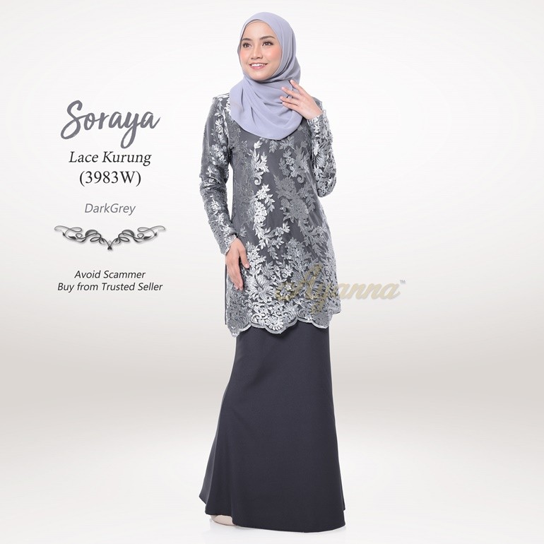 Soraya Lace Kurung 3983W (DarkGrey)