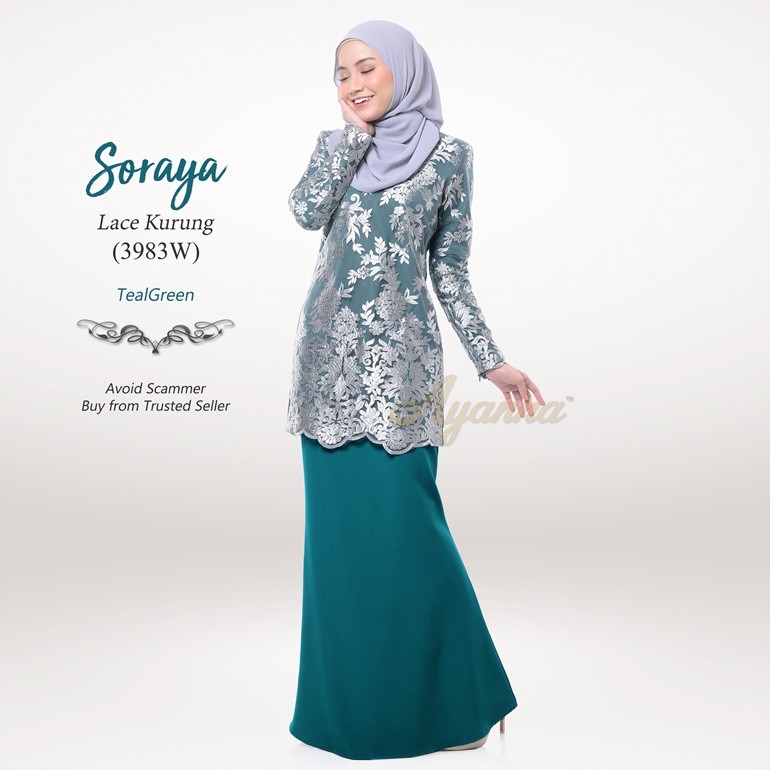 Soraya Lace Kurung 3983W (TealGreen)