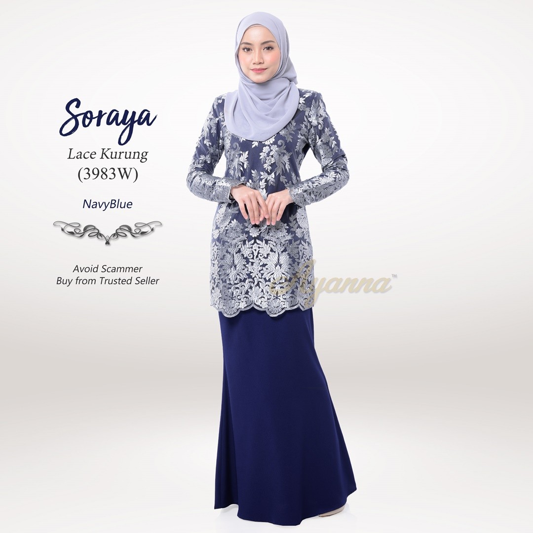 Soraya Lace Kurung 3983W (NavyBlue)