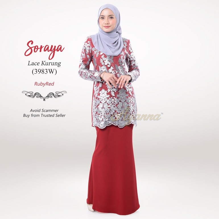 Soraya Lace Kurung 3983W (RubyRed)