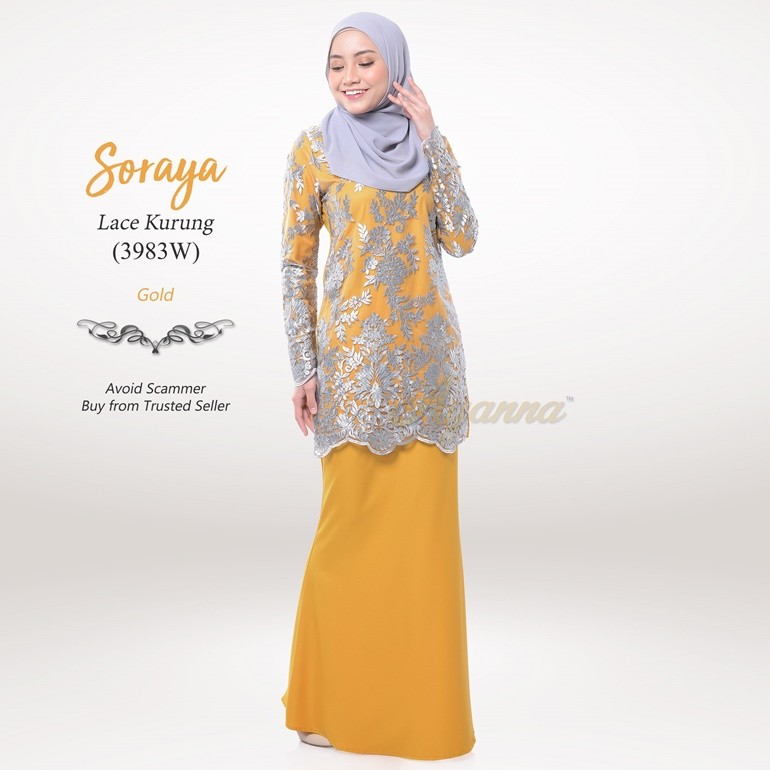 Soraya Lace Kurung 3983W (Gold)