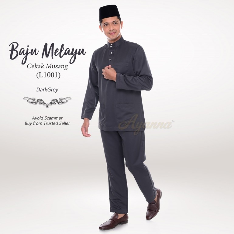 Baju Melayu Cekak Musang L1001 (DarkGrey)