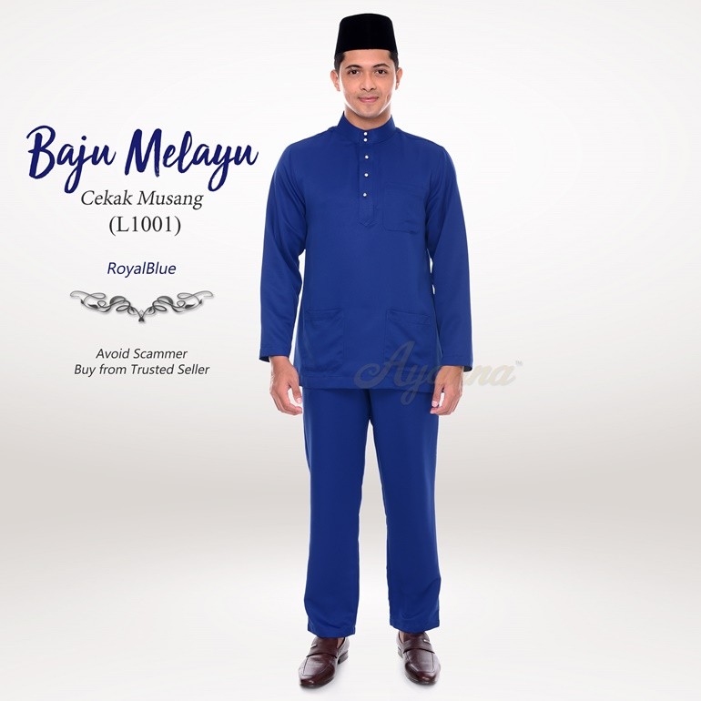 Baju Melayu Cekak Musang L1001 (RoyalBlue)
