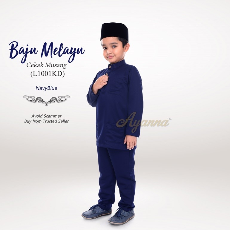 Baju Melayu Cekak Musang L1001KD (NavyBlue)