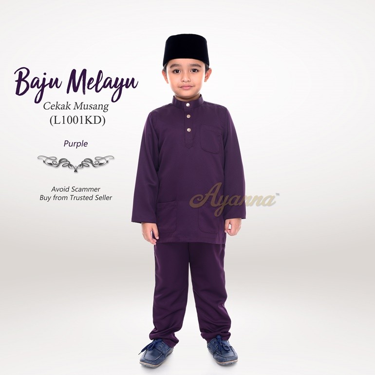Baju Melayu Cekak Musang L1001KD (Purple)