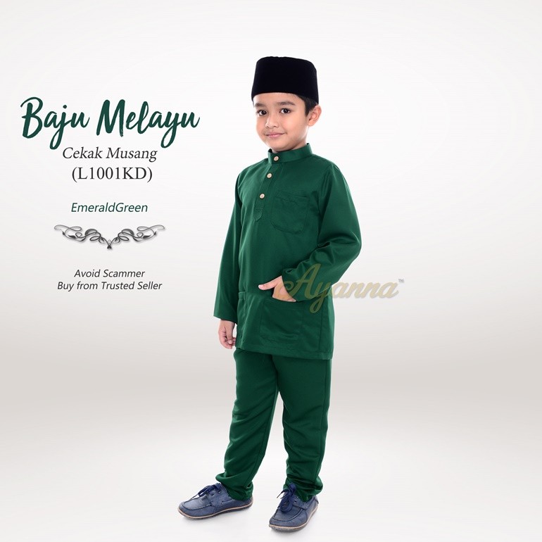 Baju Melayu Cekak Musang L1001KD (EmeraldGreen)