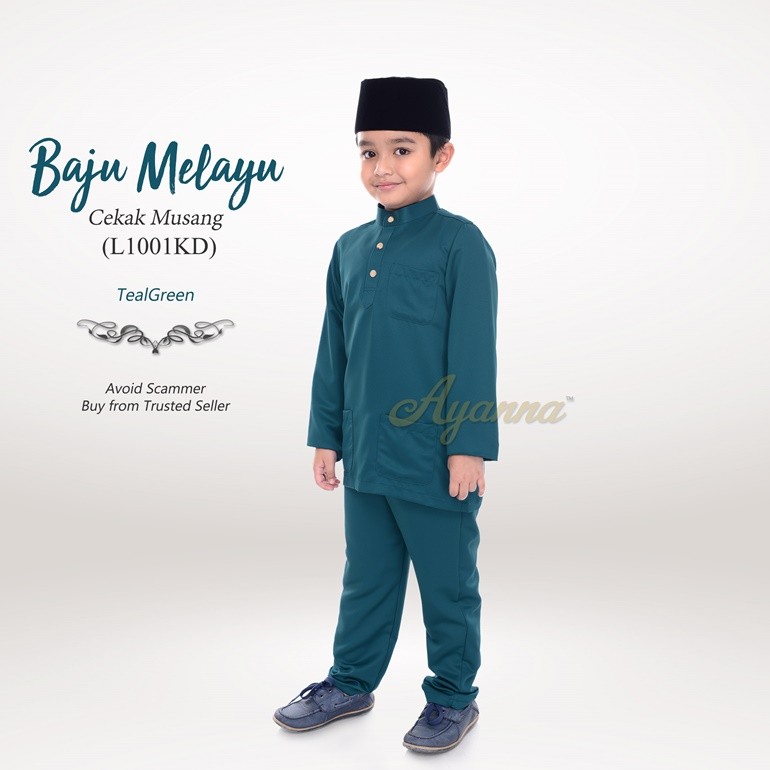 Baju Melayu Cekak Musang L1001KD (TealGreen)